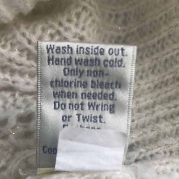 LC Lauren Conrad Loose Knit Back Sheer Tie Bow Gold Thread Small - Picture 8 of 9